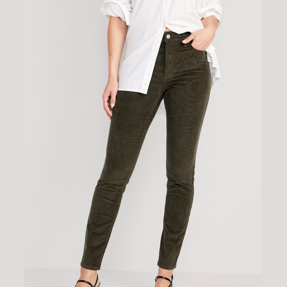 Gap True Skinny Corduroy Pants in Olive Green (Size 28 Tall) - Picture 1 of 8